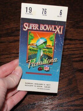 Authentic Super Bowl XI Ticket